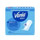VANIA Serviettes hygiéniques maxi absorption rapide sans ailettes normal