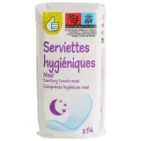 POUCE Serviettes hygiéniques nuit sans ailettes maxi