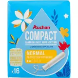 AUCHAN Tampons avec applicateur compact normal
