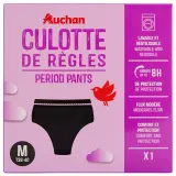 AUCHAN Culotte périodique flux modéré taille M noire
