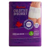 AUCHAN Culottes discreet blanc décoré taille L