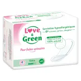 LOVE & GREEN Serviettes pour fuites urinaires hypoallergéniques extra