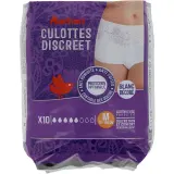 AUCHAN Culottes discreet incontinence blanc décoré taille M 70-100cm