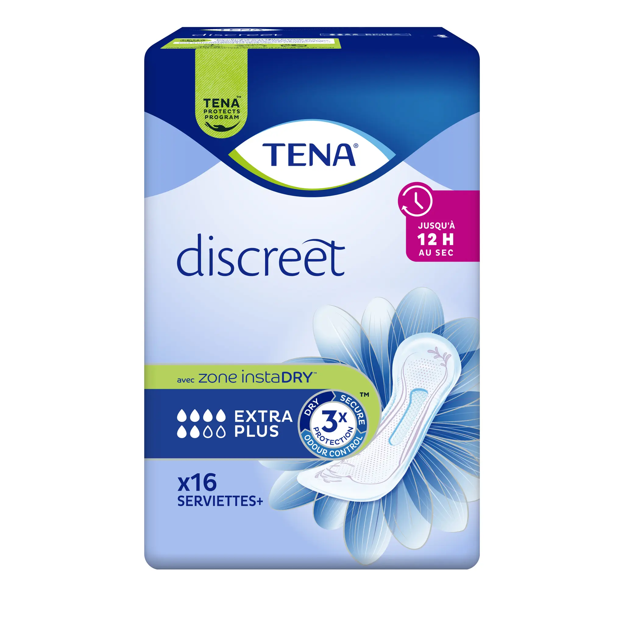 TENA Serviettes hygiéniques Discreet Extra Plus