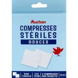 AUCHAN Compresses stériles douces