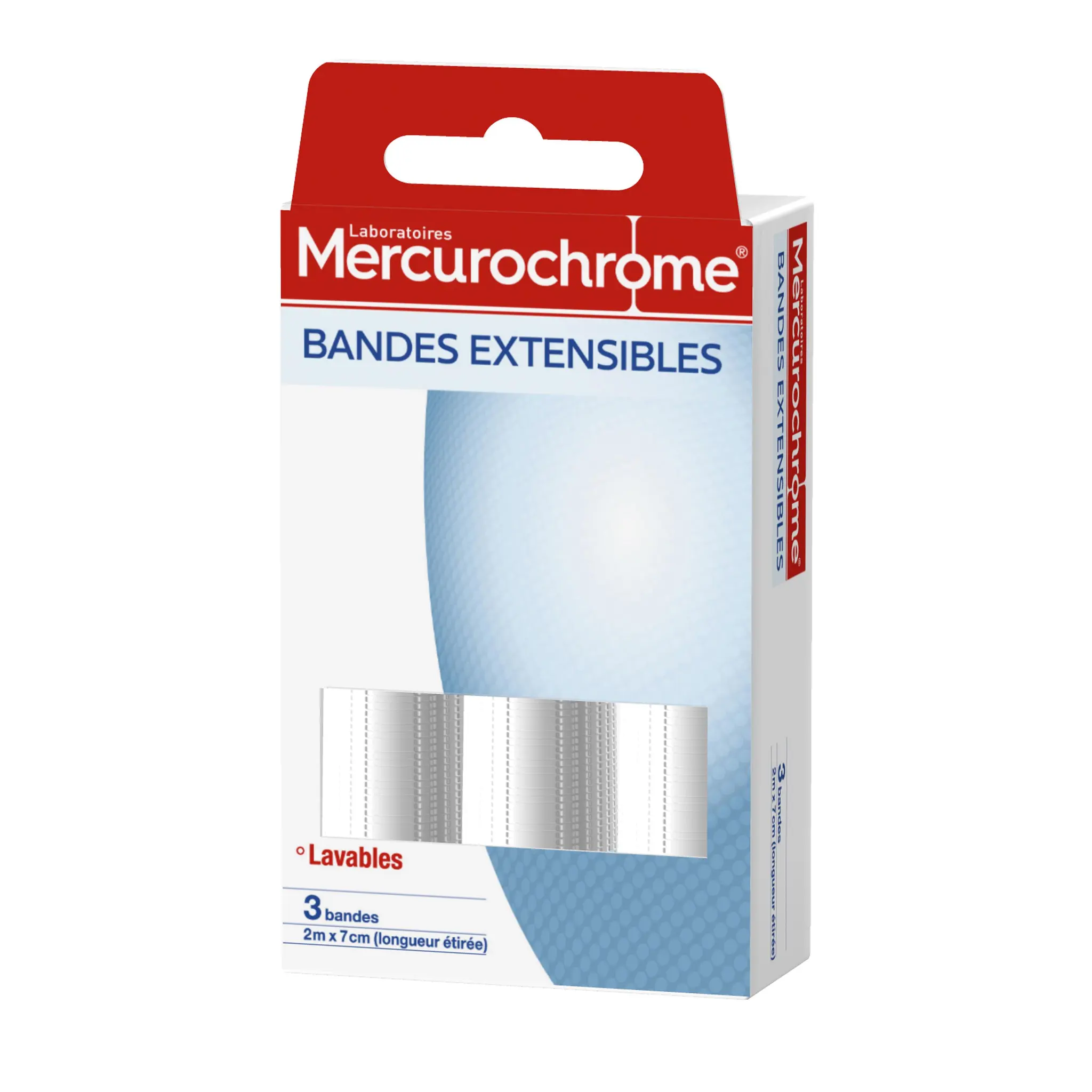 MERCUROCHROME Bandes extensibles lavables 2mx7cm