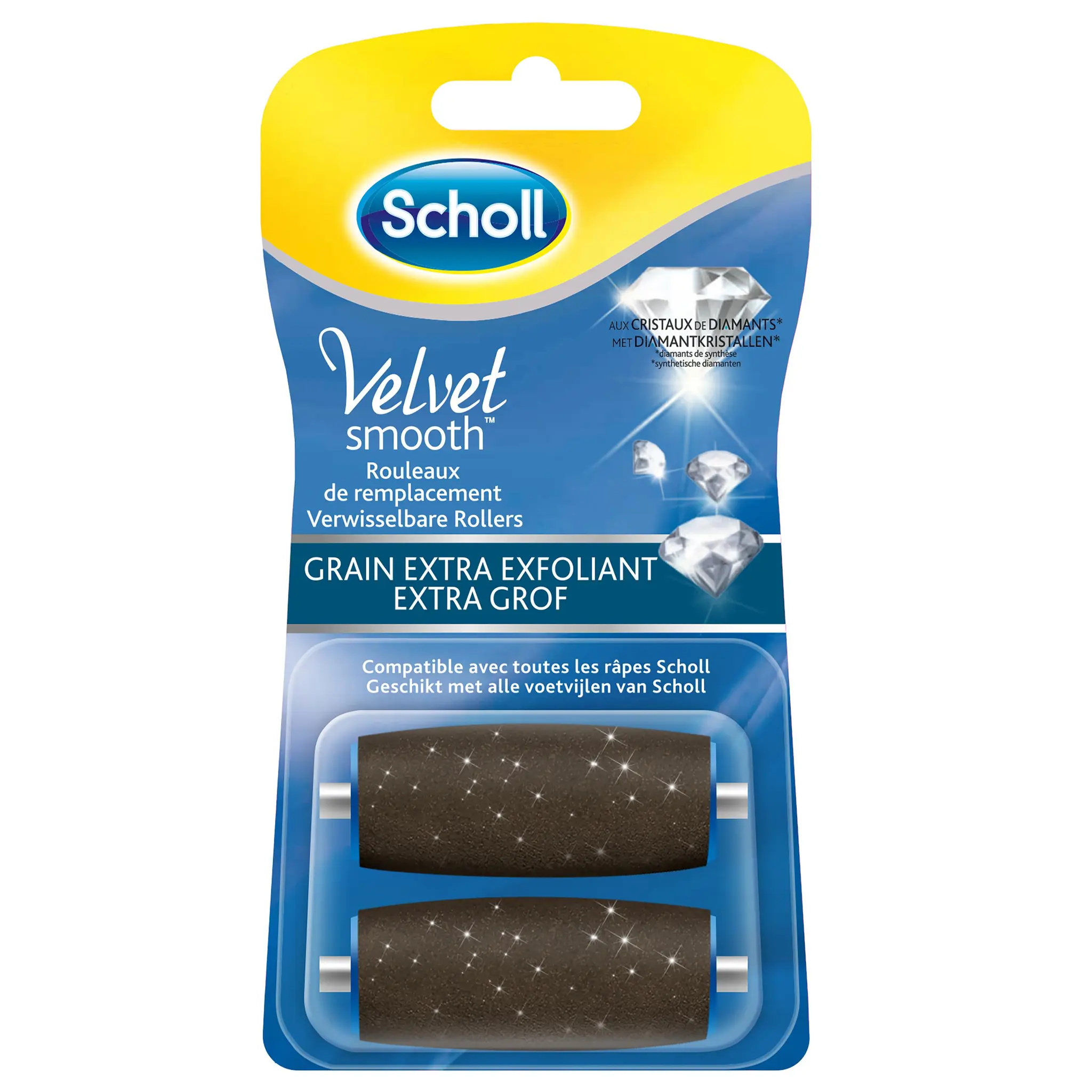 SCHOLL Velvet Smooth rouleaux de remplacement grain extra exfoliant pour râpe pieds