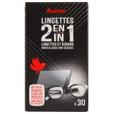 AUCHAN Lingettes lunettes et écrans 2 en 1