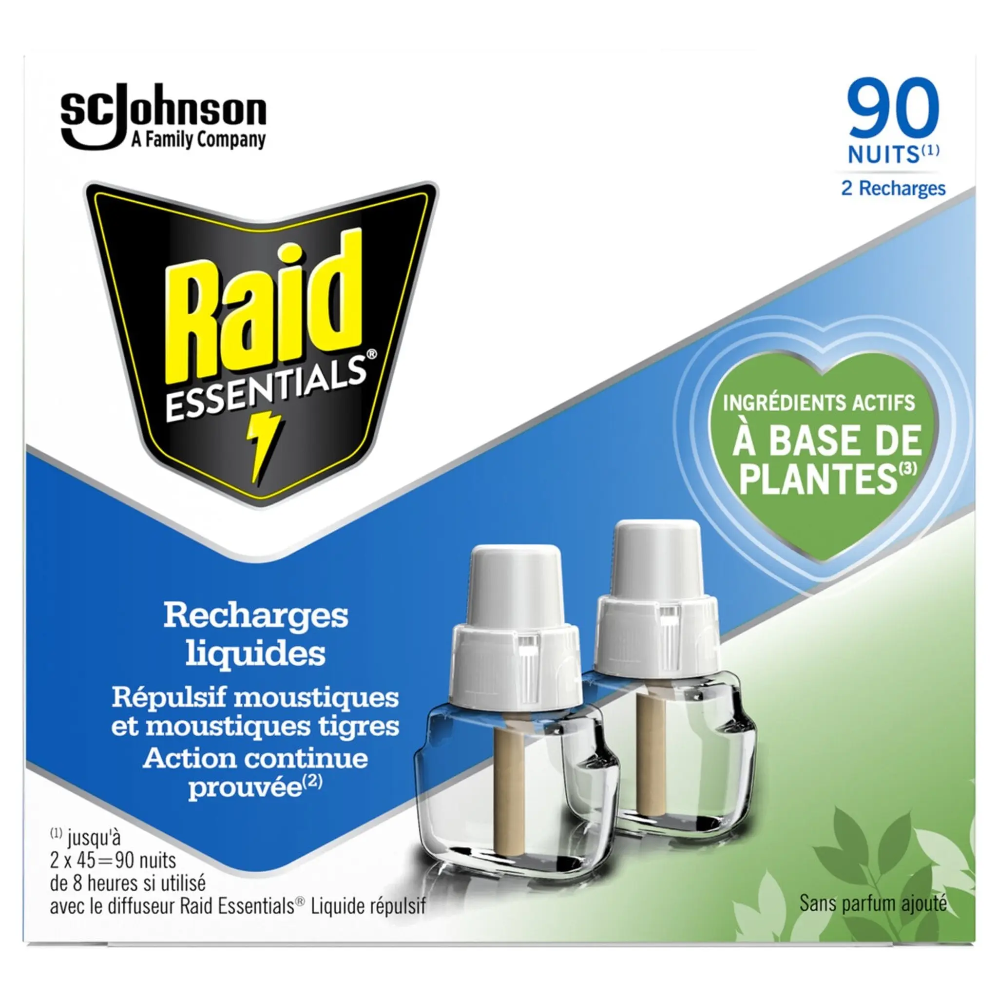 RAID Recharges pour diffuseur électrique anti-moustiques à base de plantes