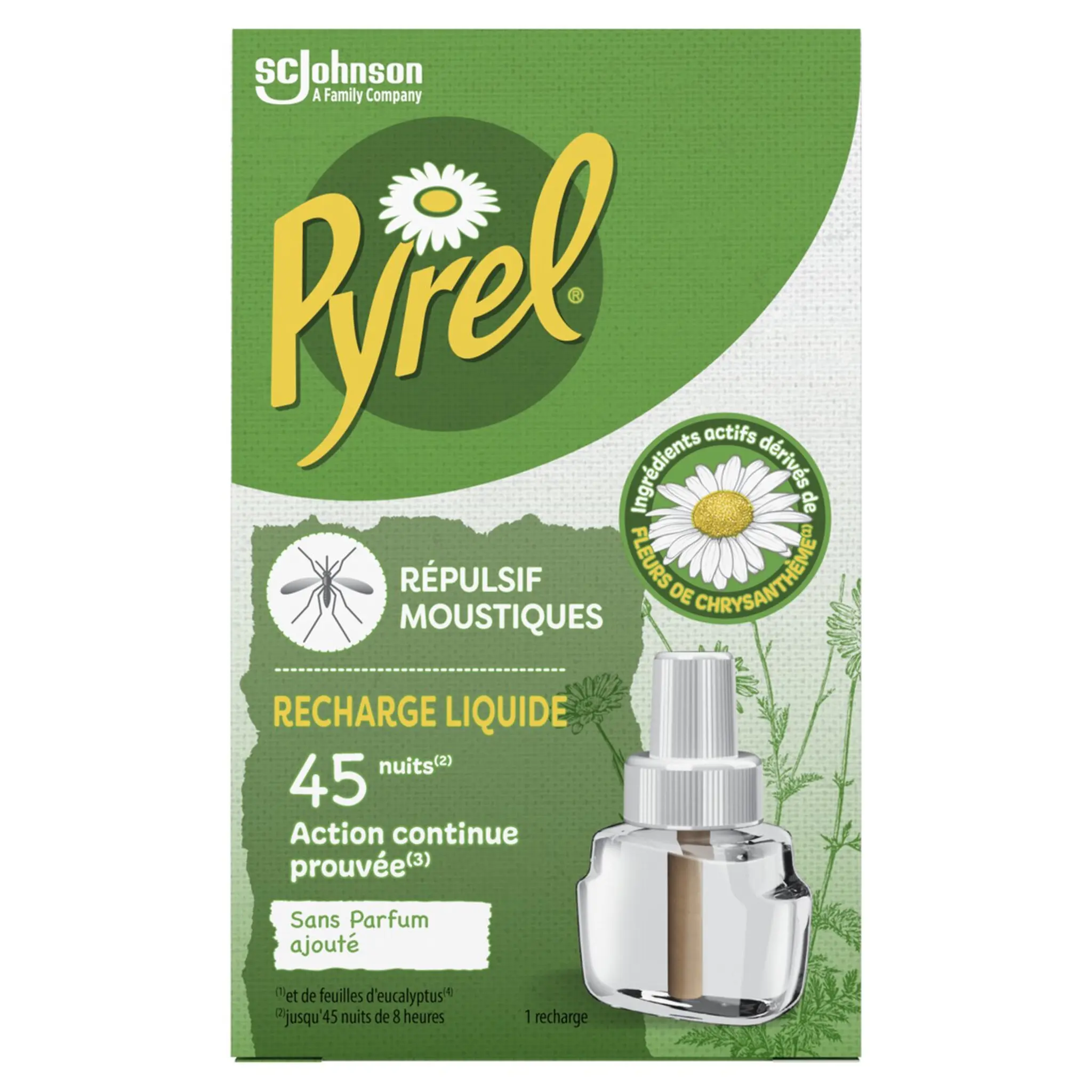 PYREL Recharge liquide anti-moustiques sans parfum ajouté
