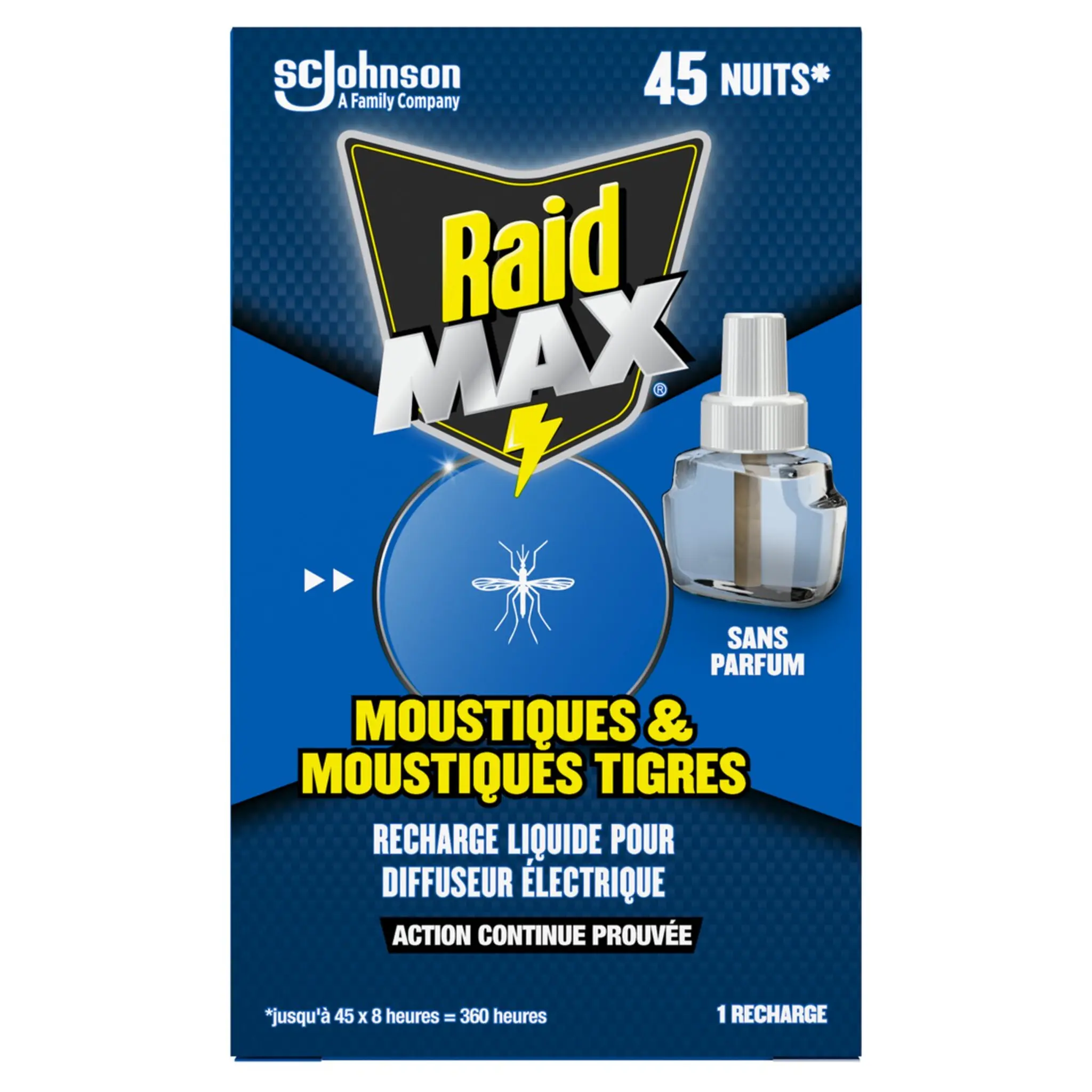 RAID Max recharge liquide pour diffuseur électrique anti-moustiques TP18