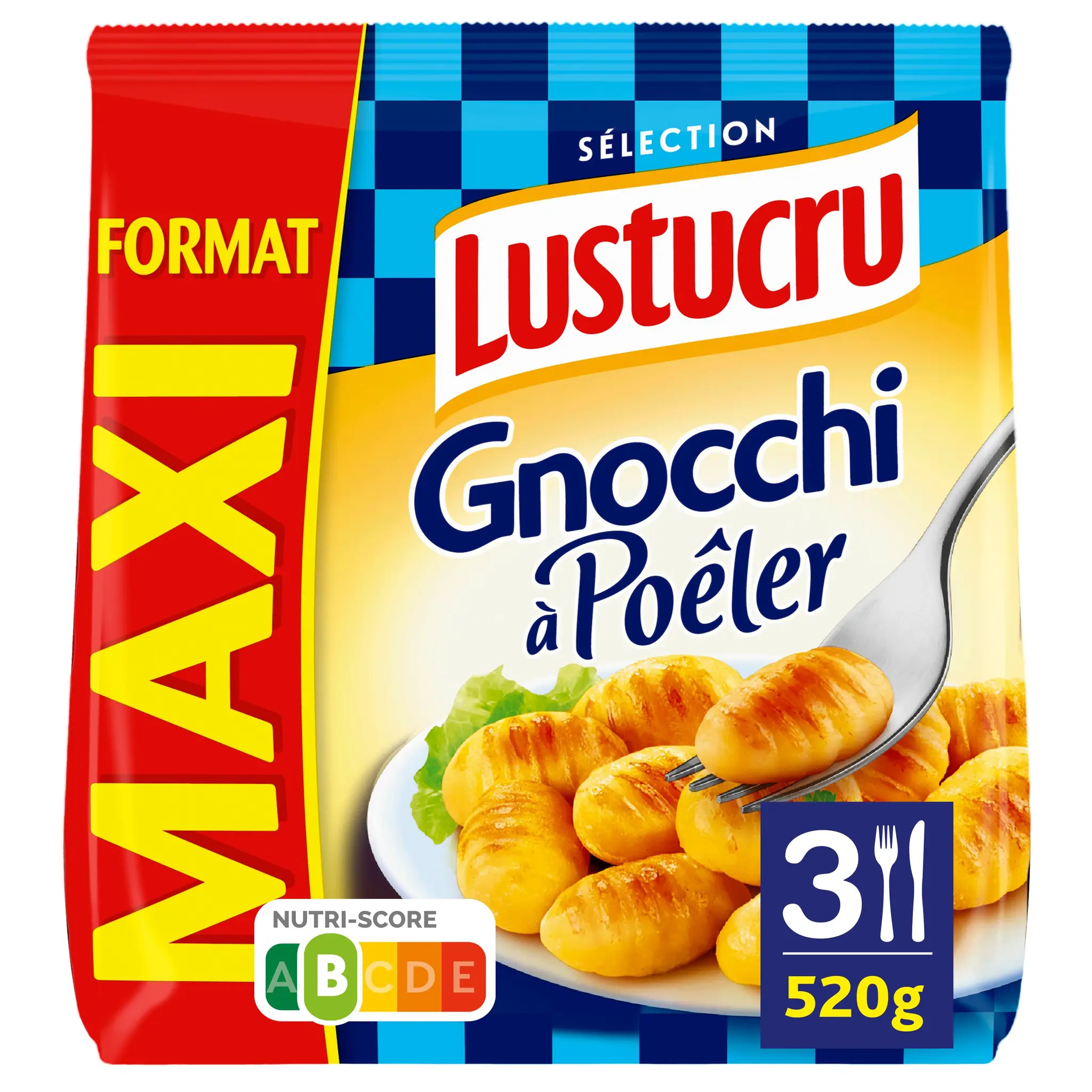 LUSTUCRU Gnocchi à poêler nature format Maxi