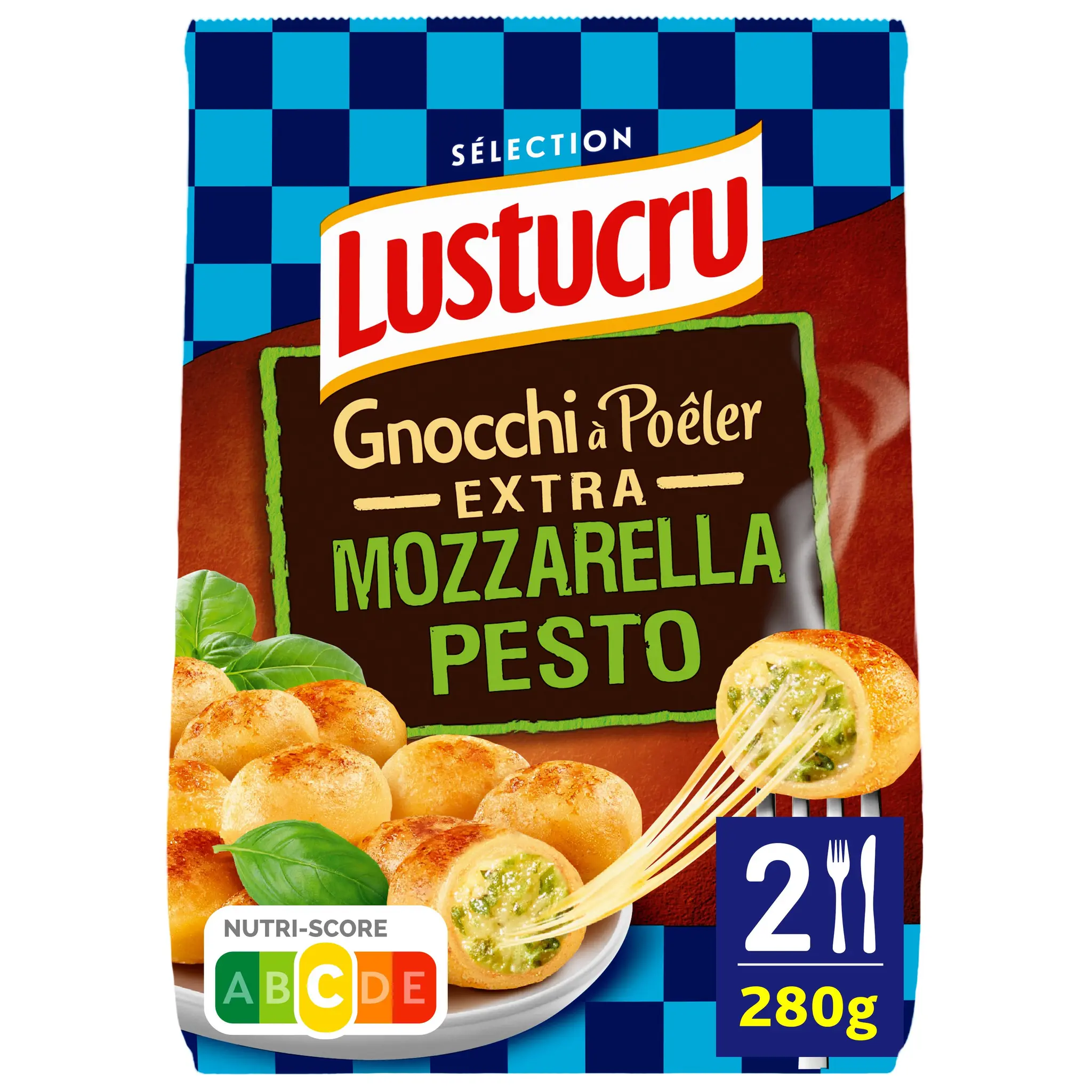 LUSTUCRU Gnocchi à poêler extra mozarella pesto