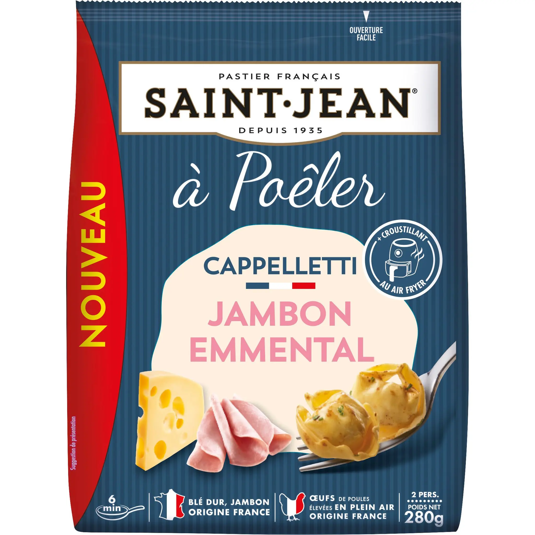 SAINT JEAN Cappelletti au jambon et à l'emmental à poêler