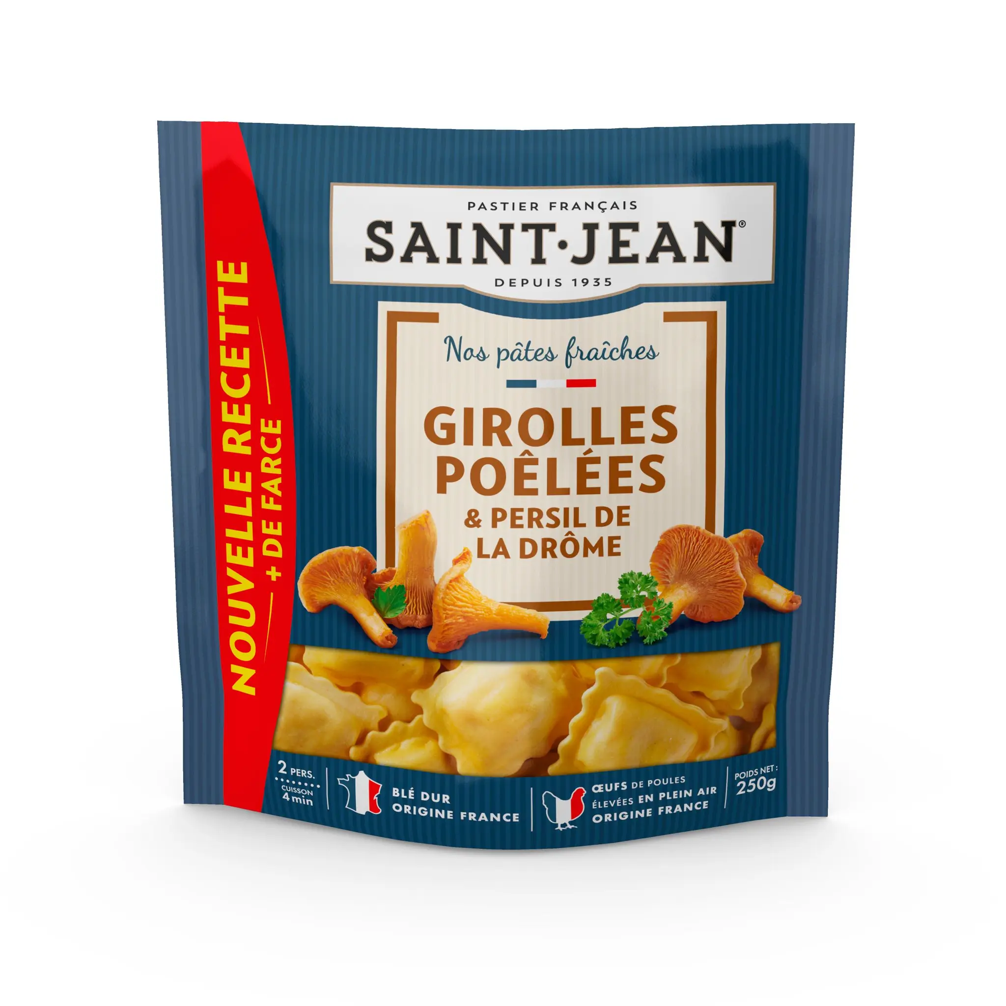 SAINT JEAN Raviolis aux girolles poêlées et persil de la Drôme