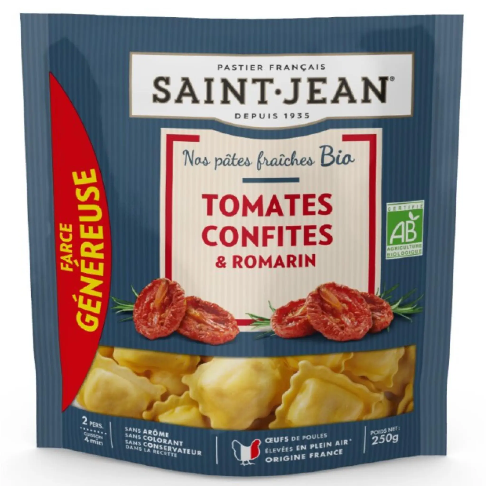 SAINT JEAN Raviolis bio tomates confites et romarin