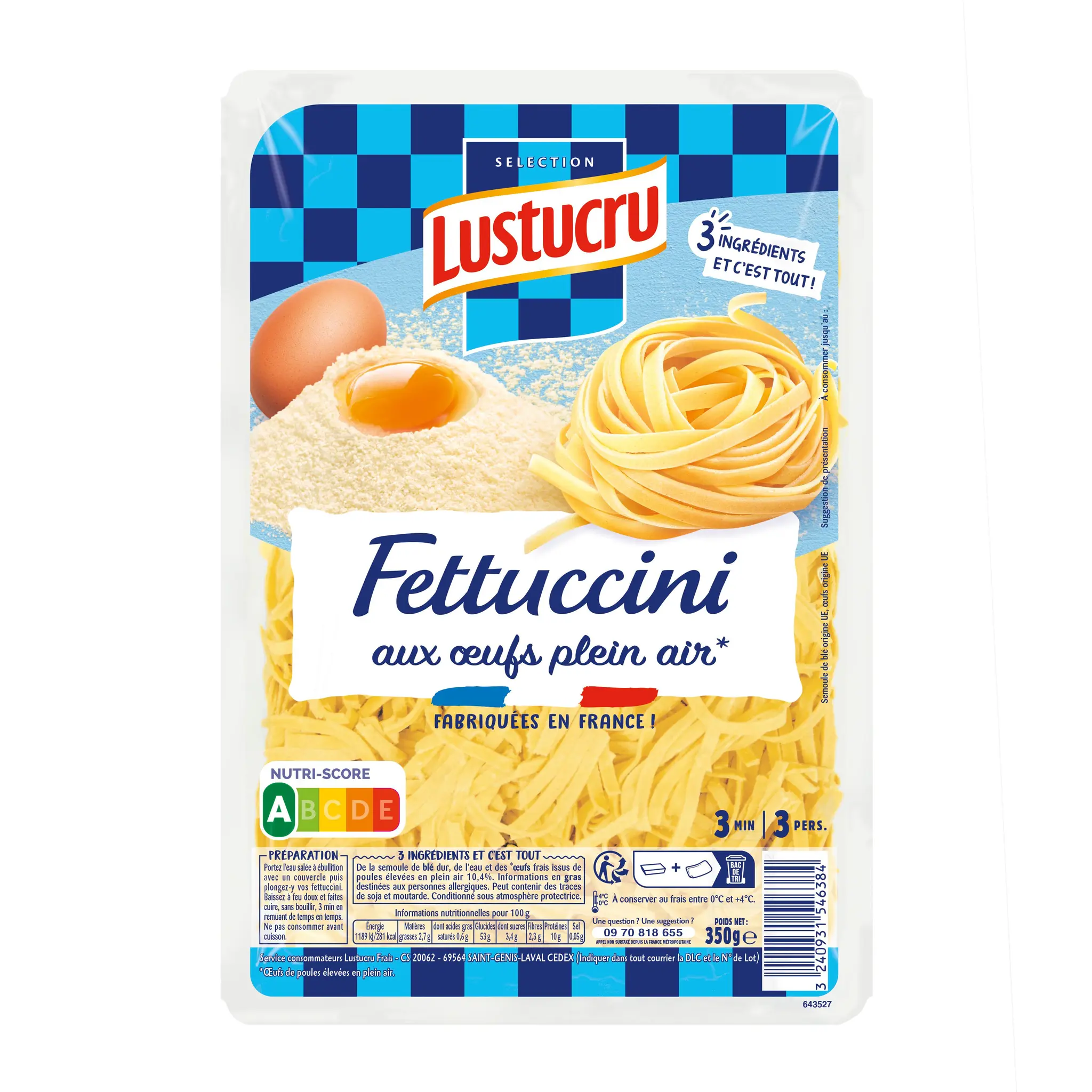 LUSTUCRU Fettucini aux œufs frais