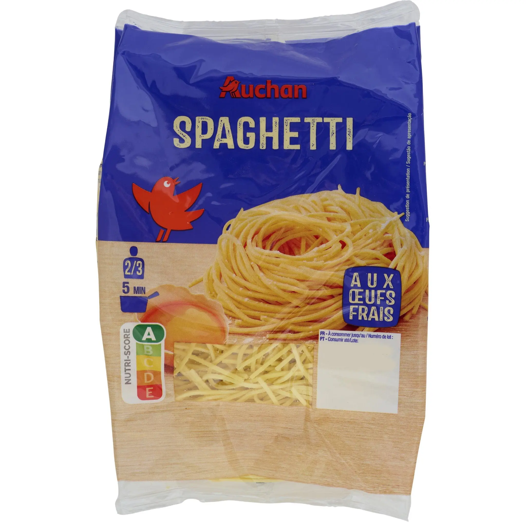 AUCHAN Spaghetti aux oeufs frais