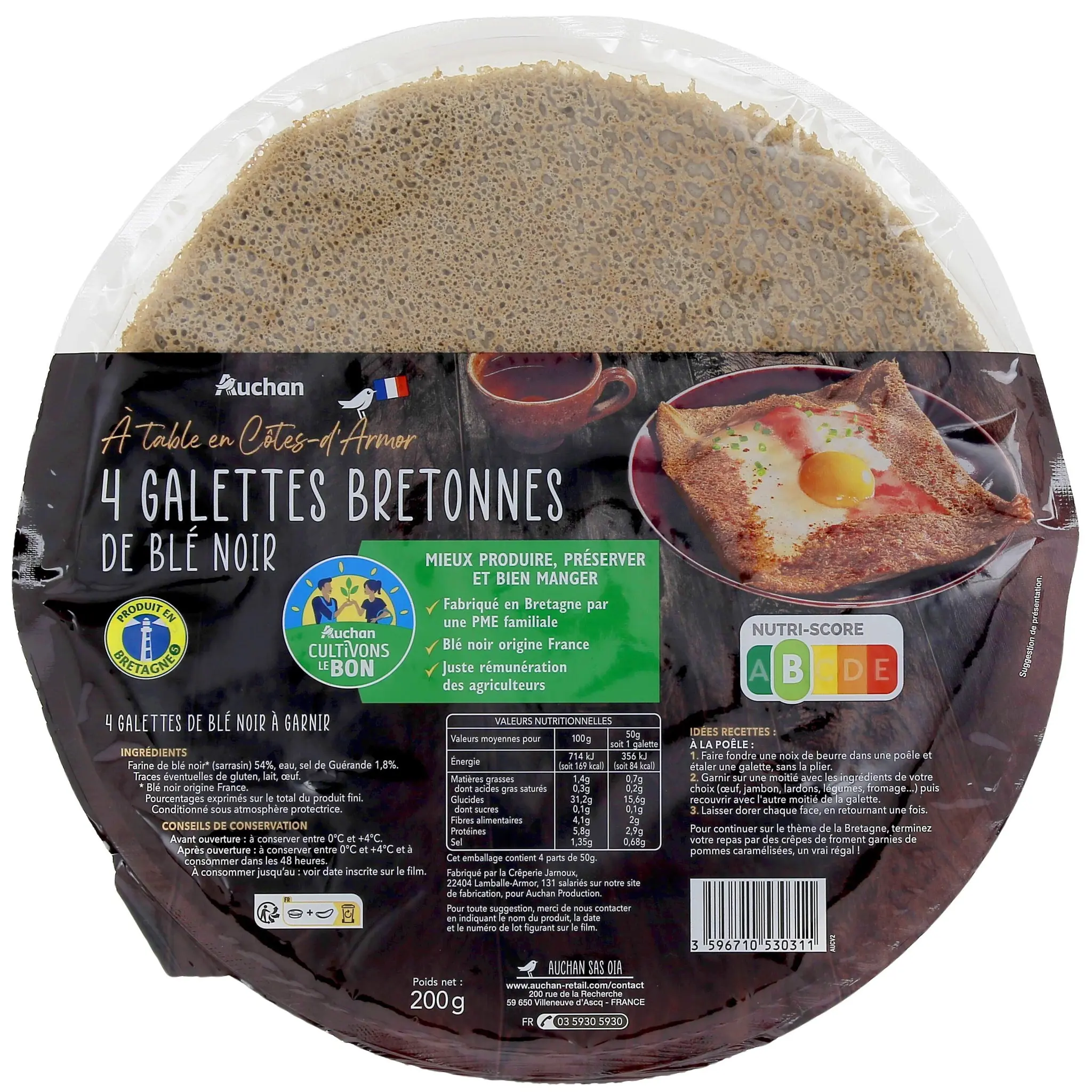 AUCHAN TERROIR CULTIVONS LE BON Galettes bretonnes au blé noir