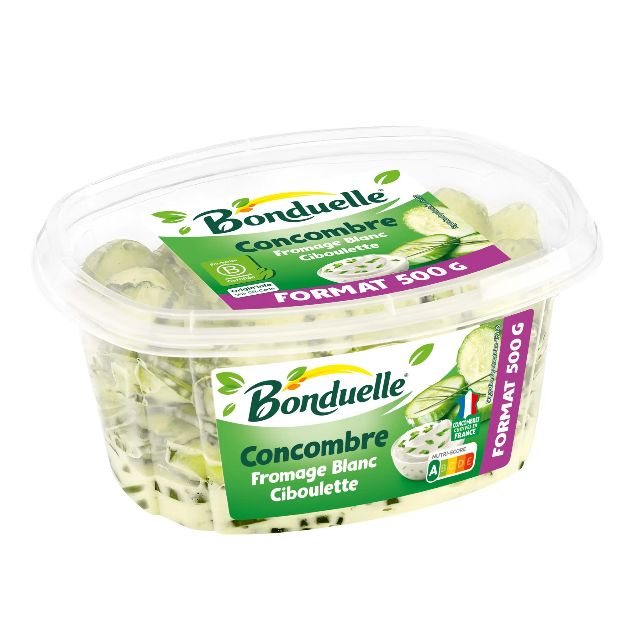 BONDUELLE Concombres au fromage blanc et ciboulette