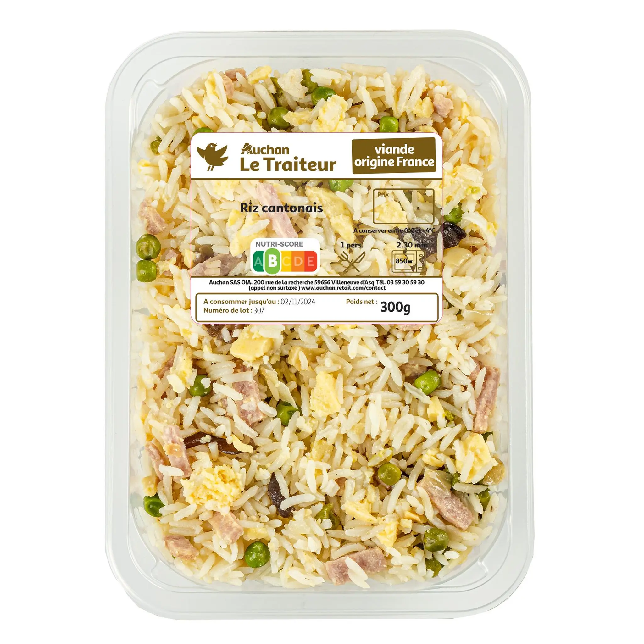 AUCHAN LE TRAITEUR Riz cantonais