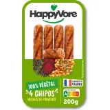 HAPPYVORE Chipolatas végétales aux herbes de Provences