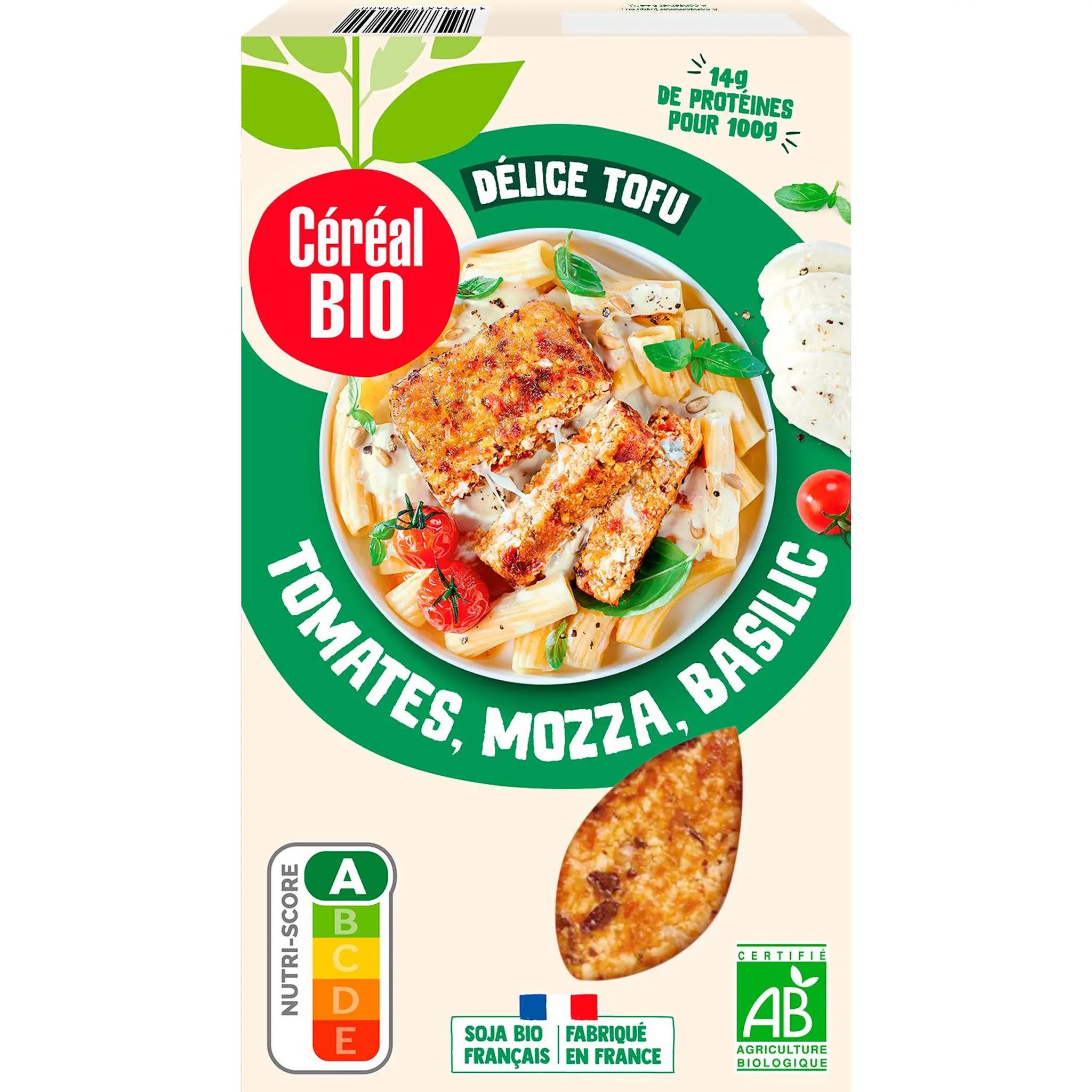 CÉRÉAL BIO Délice de tofu tomates mozzarella et basilic