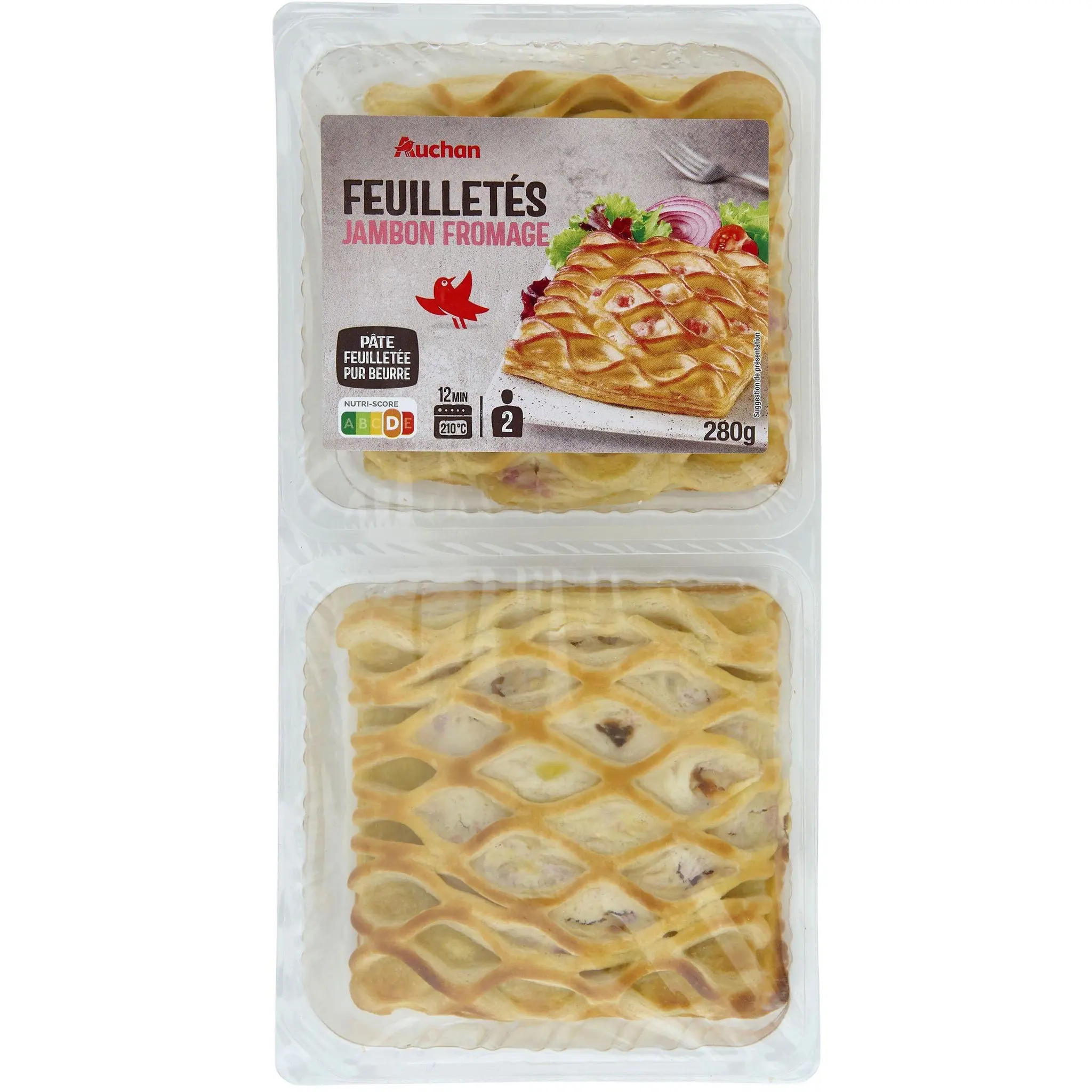 AUCHAN Feuilleté au jambon et à l'emmental