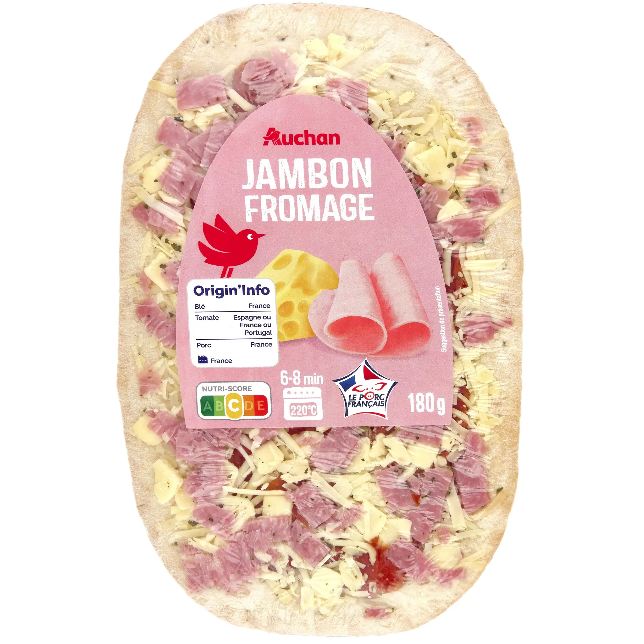 AUCHAN Mini pizza jambon fromage