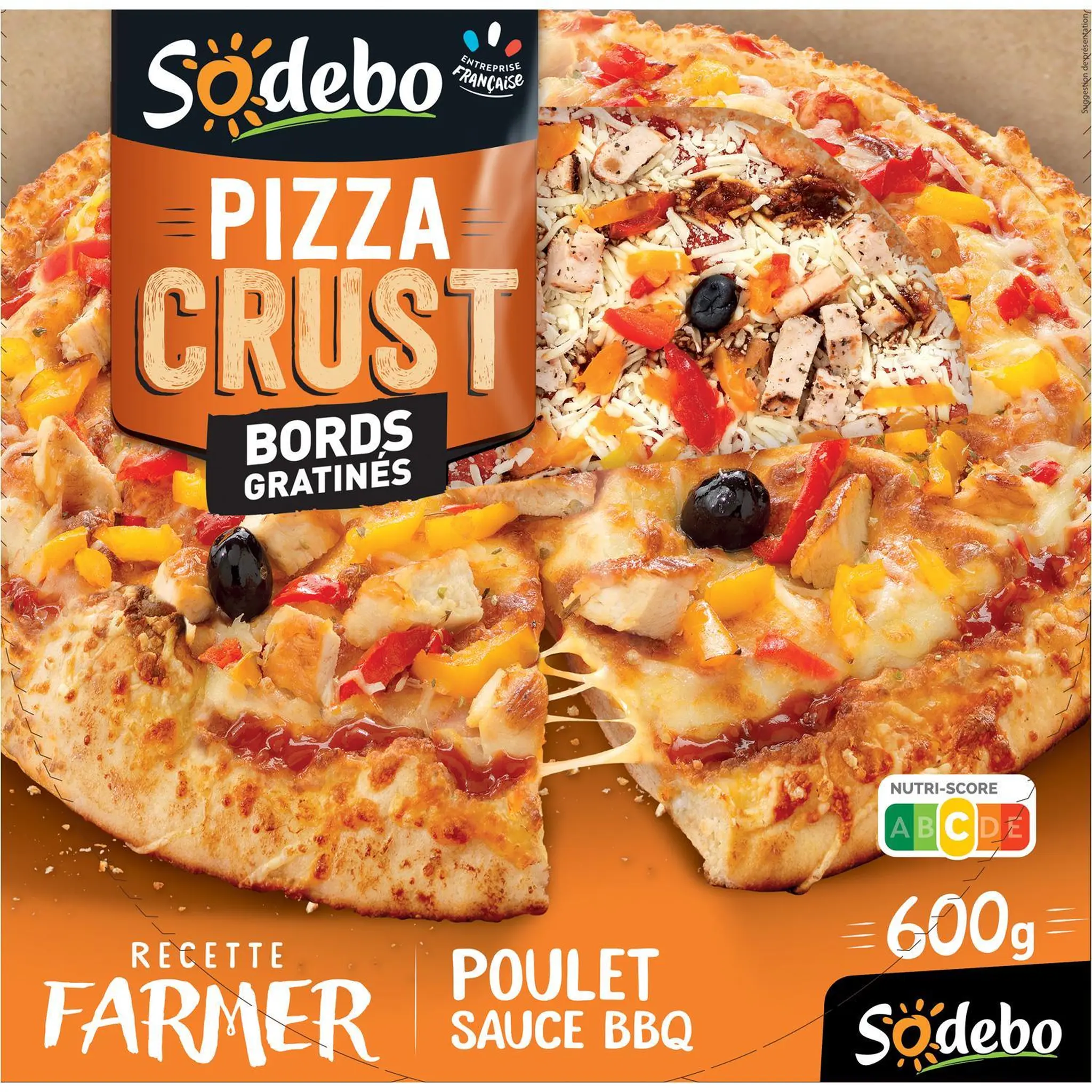 SODEBO Pizza crust farmer poulet sauce barbecue