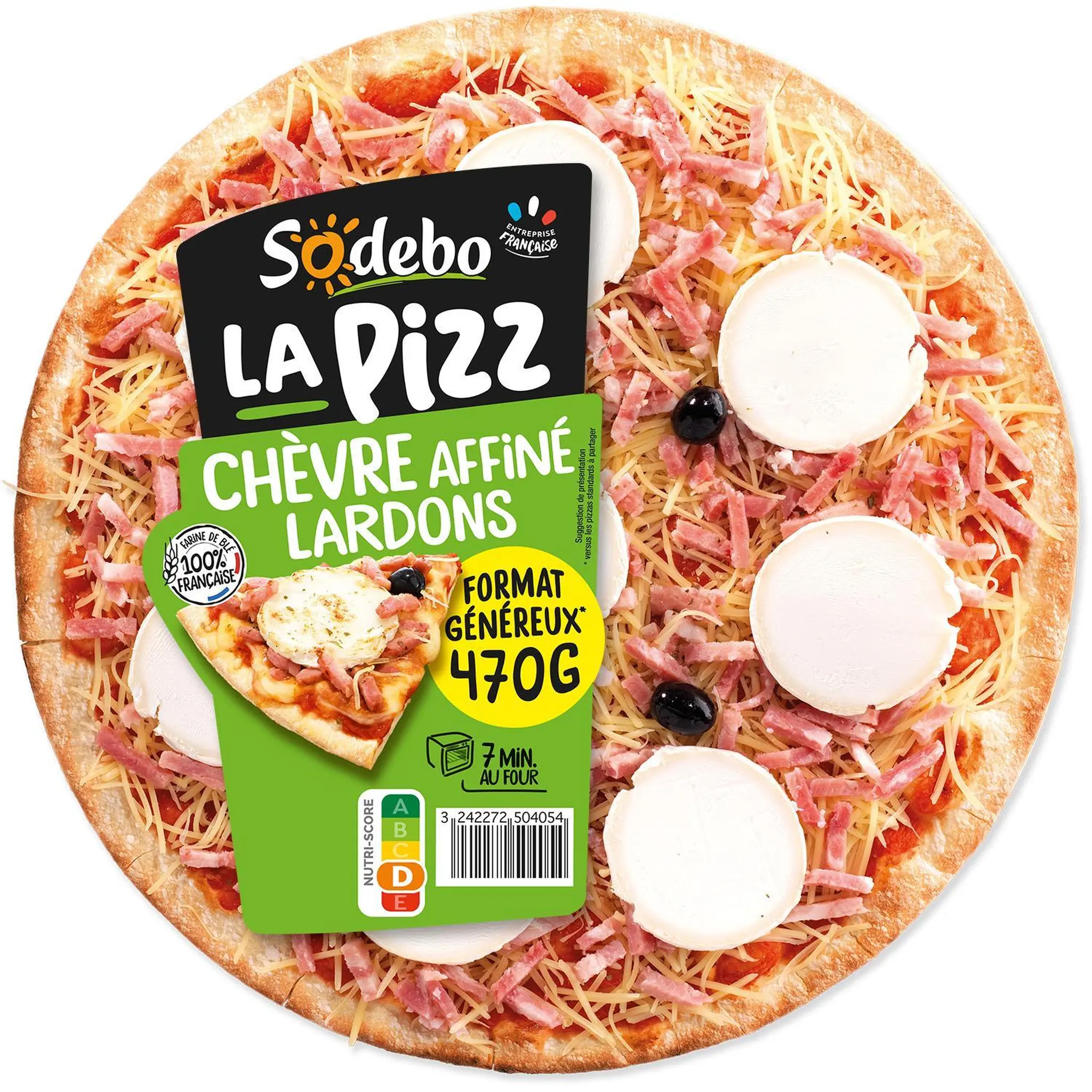 SODEBO Pizza la pizz chèvre affiné lardons