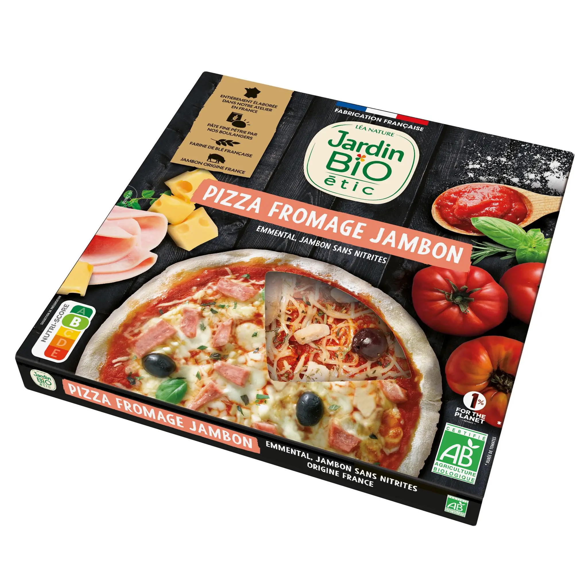 JARDIN BIO ETIC Pizza jambon fromage