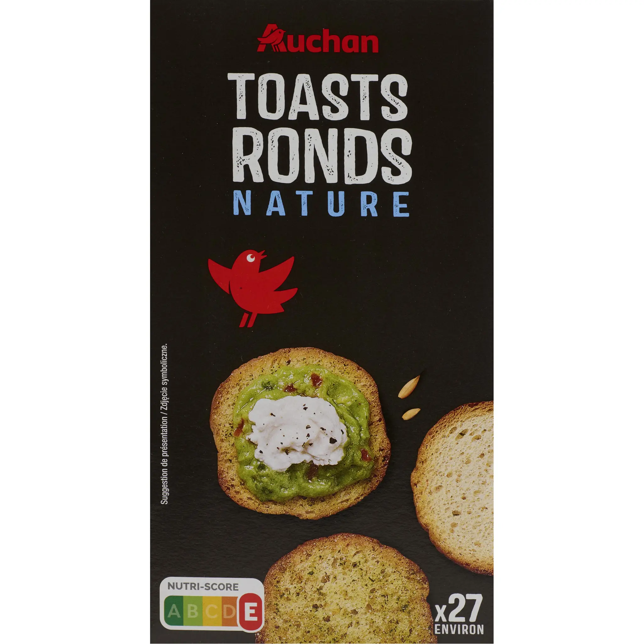 AUCHAN Toasts ronds nature