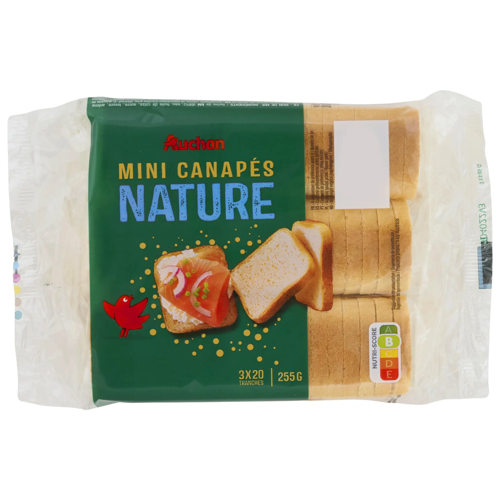 AUCHAN Mini canapés nature