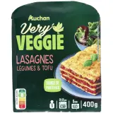 AUCHAN VERY VEGGIE Lasagnes végétales aux légumes et tofu