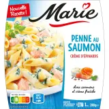 MARIE Penne au saumon et crème d'Epinard sans couverts