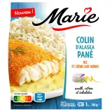 MARIE Colin d'alaska pané riz et crème aux herbes