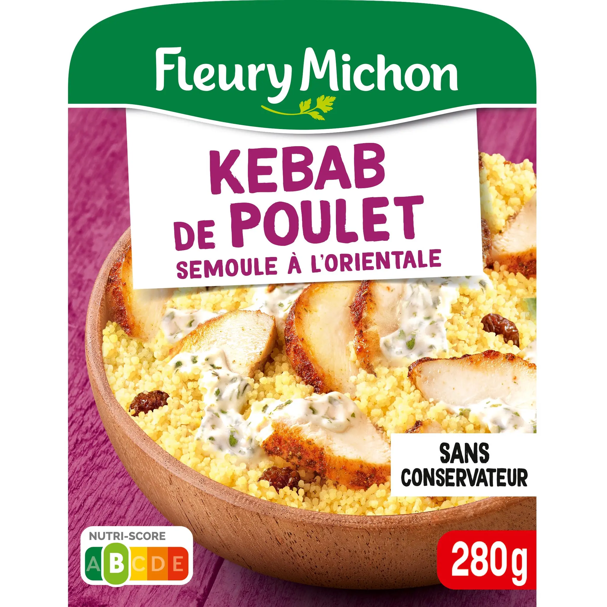 FLEURY MICHON Kebab de poulet et semoule