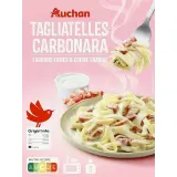 AUCHAN Tagliatelles à la carbonara aux lardons fumés sans couverts