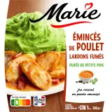 MARIE Emincés de poulet lardons fumés et purée de petits pois