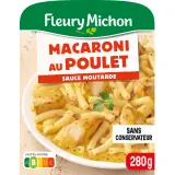 FLEURY MICHON Macaroni poulet traité en salaison sauce moutarde de dijon et moutarde à l'ancienne