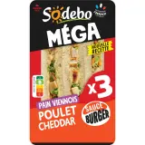 SODEBO Sandwich club viennois poulet cheddar sauce burger