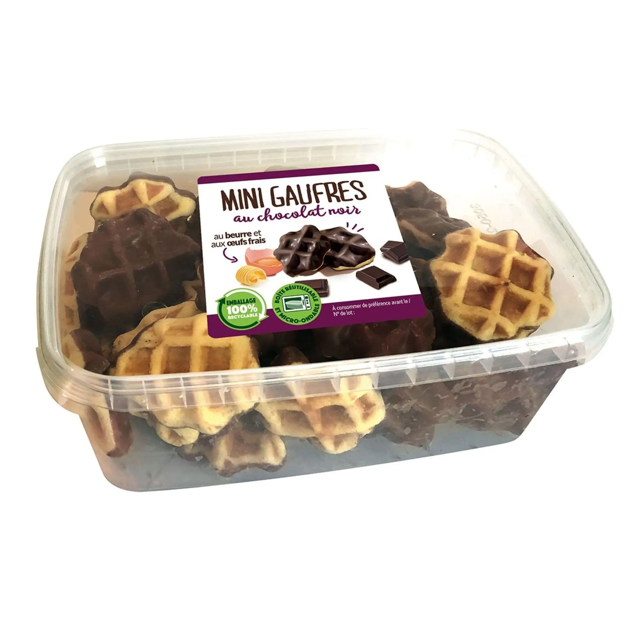 PAIN FRAIS Mini gaufres chocolat noir