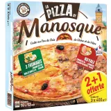 MANOSQUE Pizzas Royale / 3 fromages cuites au feu de bois
