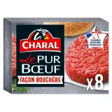 CHARAL Steaks hachés pur bœuf façon bouchère 18% mg