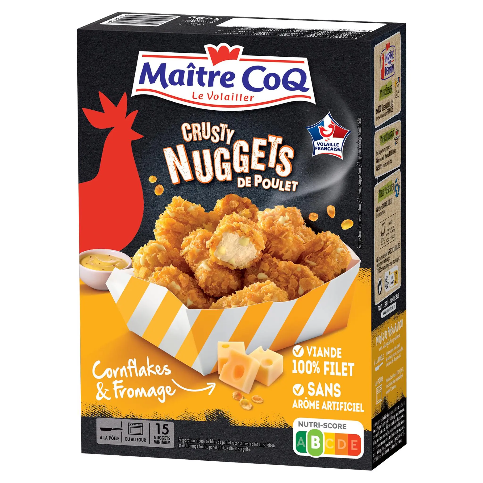 MAITRE COQ Crusty Nugget de poulet cornflakes et fromage