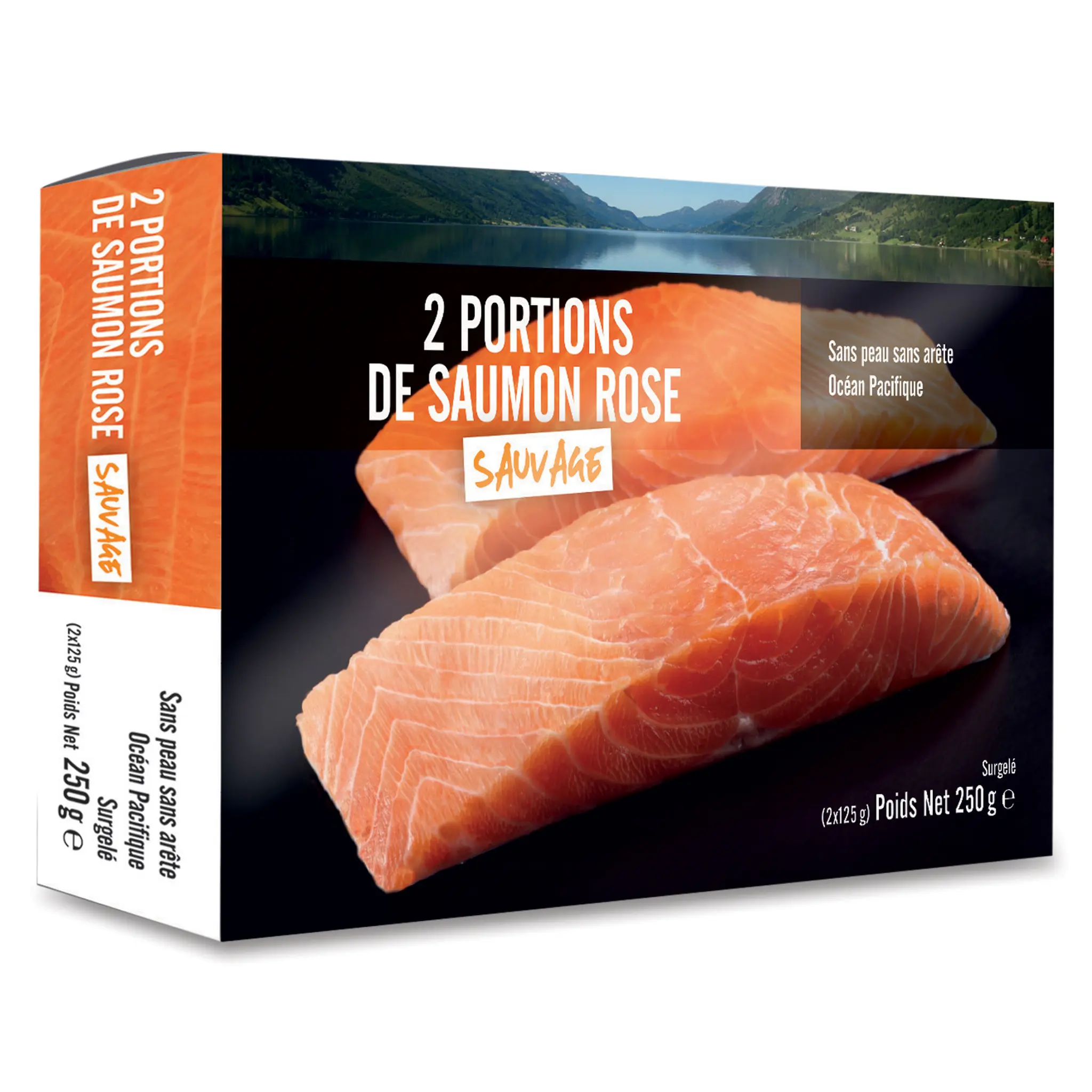 Saumon rose sauvage du Pacifique sans peau sans arête