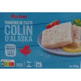 AUCHAN Tranches de filets de colin d Alaska