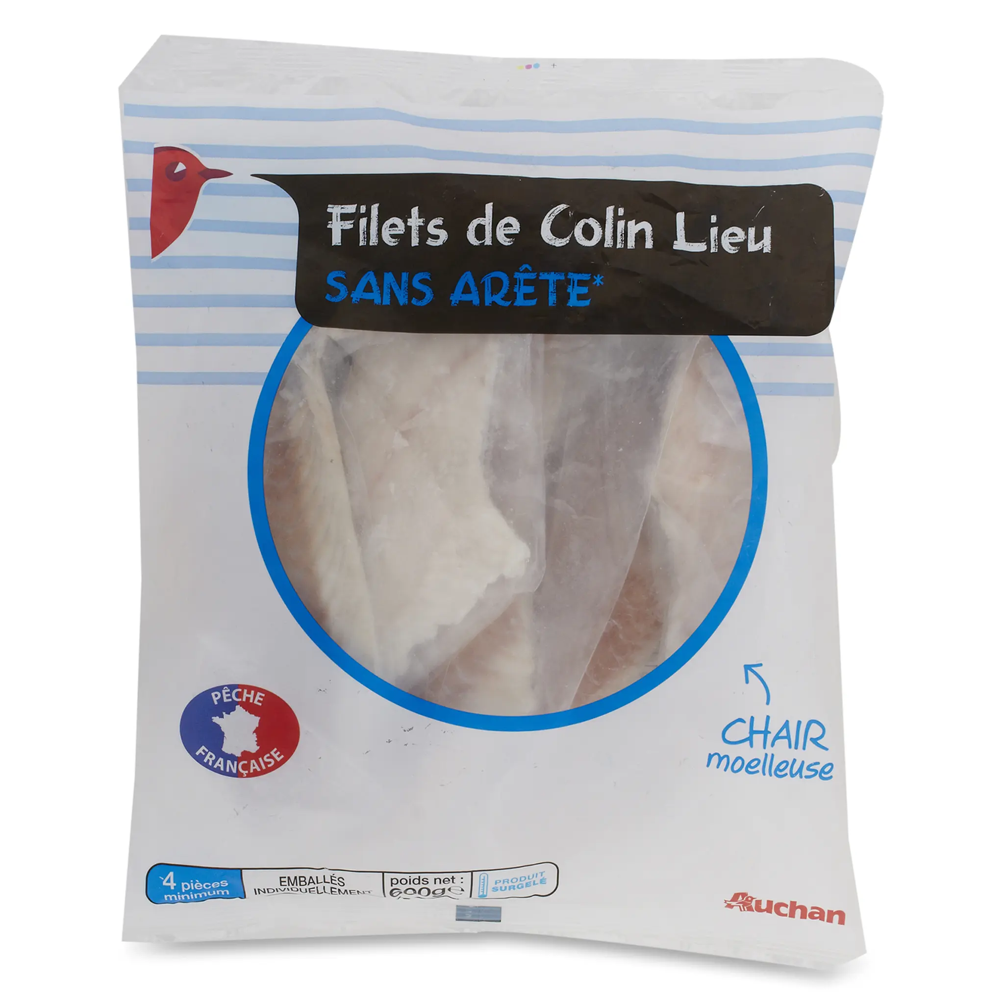AUCHAN Filet de colin lieu sans arêtes