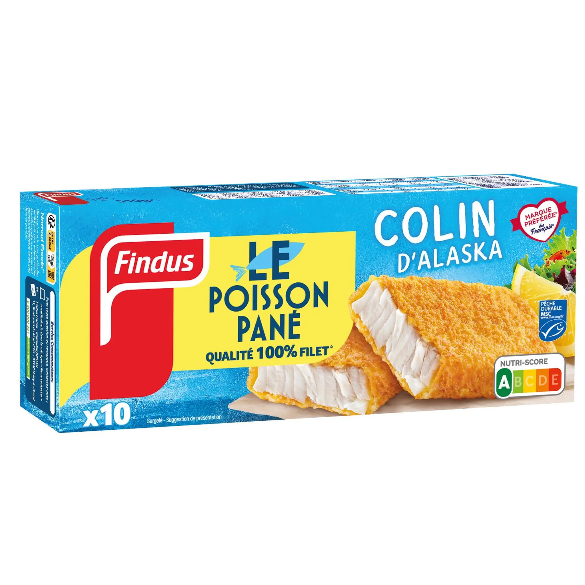 FINDUS Tranches panées de colin d'Alaska MSC